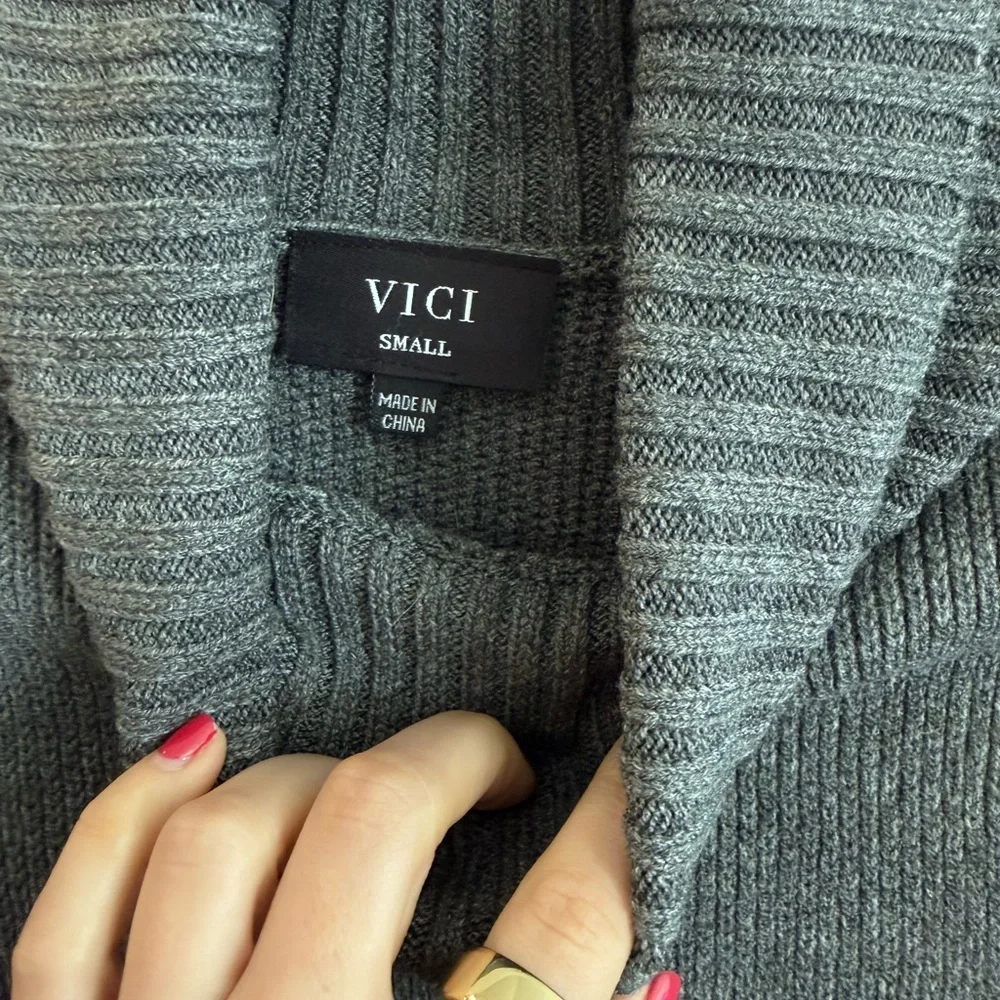 Vici Charcoal Turtleneck Sweater - Picture 2 of 4